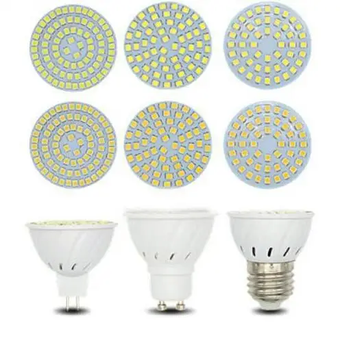 GU10 LED E27 Лампа E14 48 60 80 светодиодов lampara 220V GU 10 bombillas led MR16 gu5.3 лампада точечная лампа