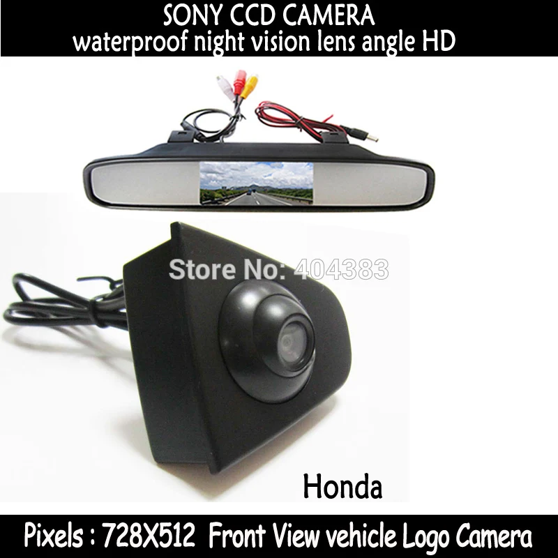 car-style sony CCD Vehicle logo Front view camera + front monitor for Honda Odyssey New accord Civic CRV Spirior Crosstour | Автомобили и
