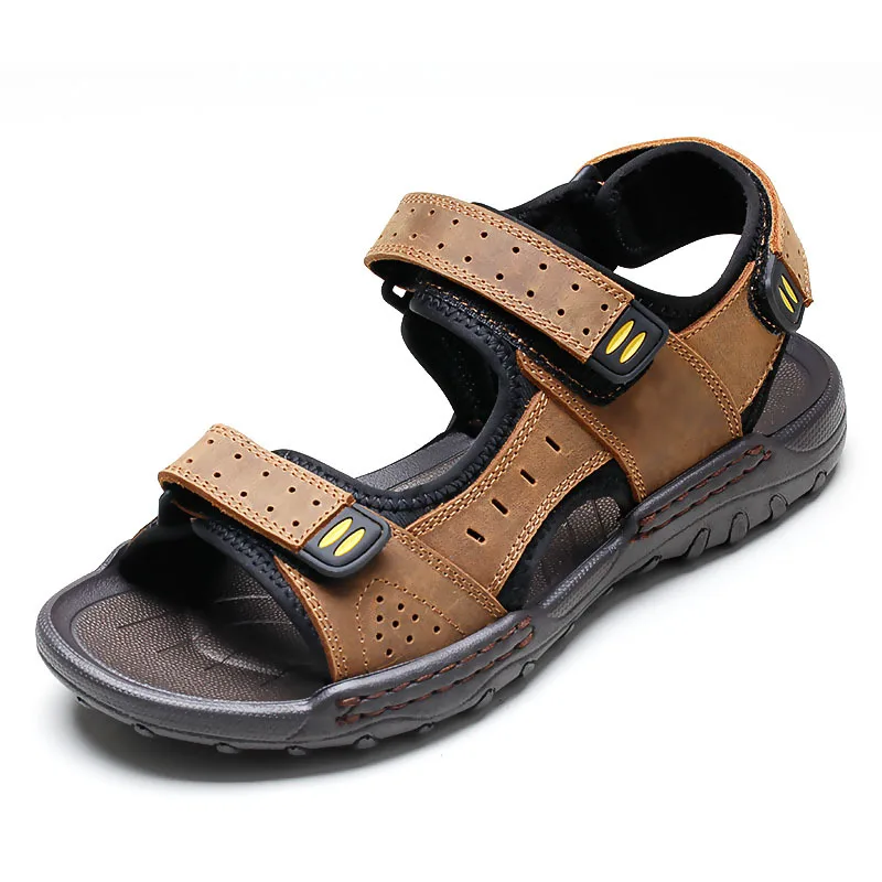 

New Summer Sandals Men New Beach Shoes Genuine Leather Gladiator Sandals Brand Casual Shoes For Men Plus Size