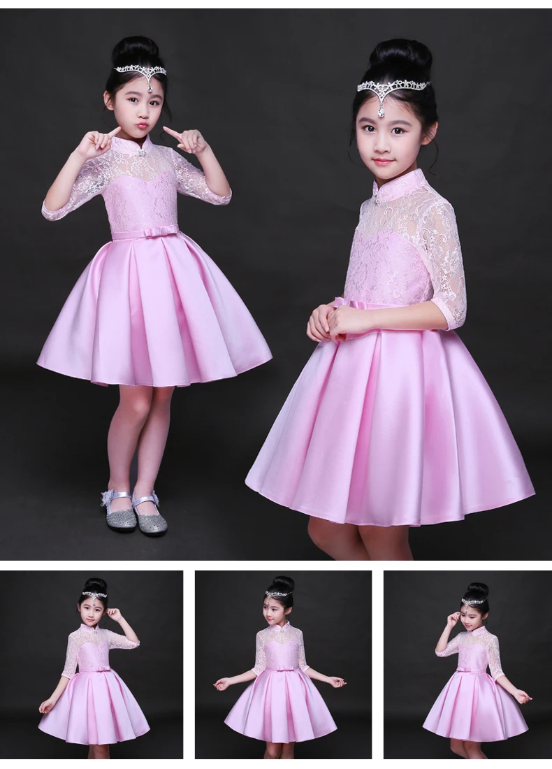 Baby Girl Kid Evening Party Dresses For Girl Wedding Princess Clothing 2017 New Solid Color Bow Moderator Dress Children Clothes HTB1vqWZSFXXXXaGXXXXq6xXFXXXN - Baby Girl Kid Evening Party Dresses For Girl Wedding Princess Clothing 2017 New Solid Color Bow Moderator Dress Children Clothes