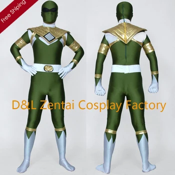

Free Shipping DHL Super Hero Green GouGou Senta Fancy Dress Lycra Suit Halloween Zentai Party Cosplay Custome C133
