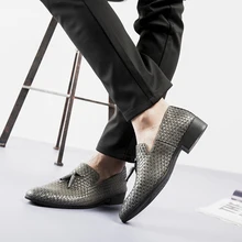 Big Size 47 48 Men Shoes Weaving Mans Footwear Dress Shoes Men Black Fashion British Business Office Men’s Formal Suits Shoes