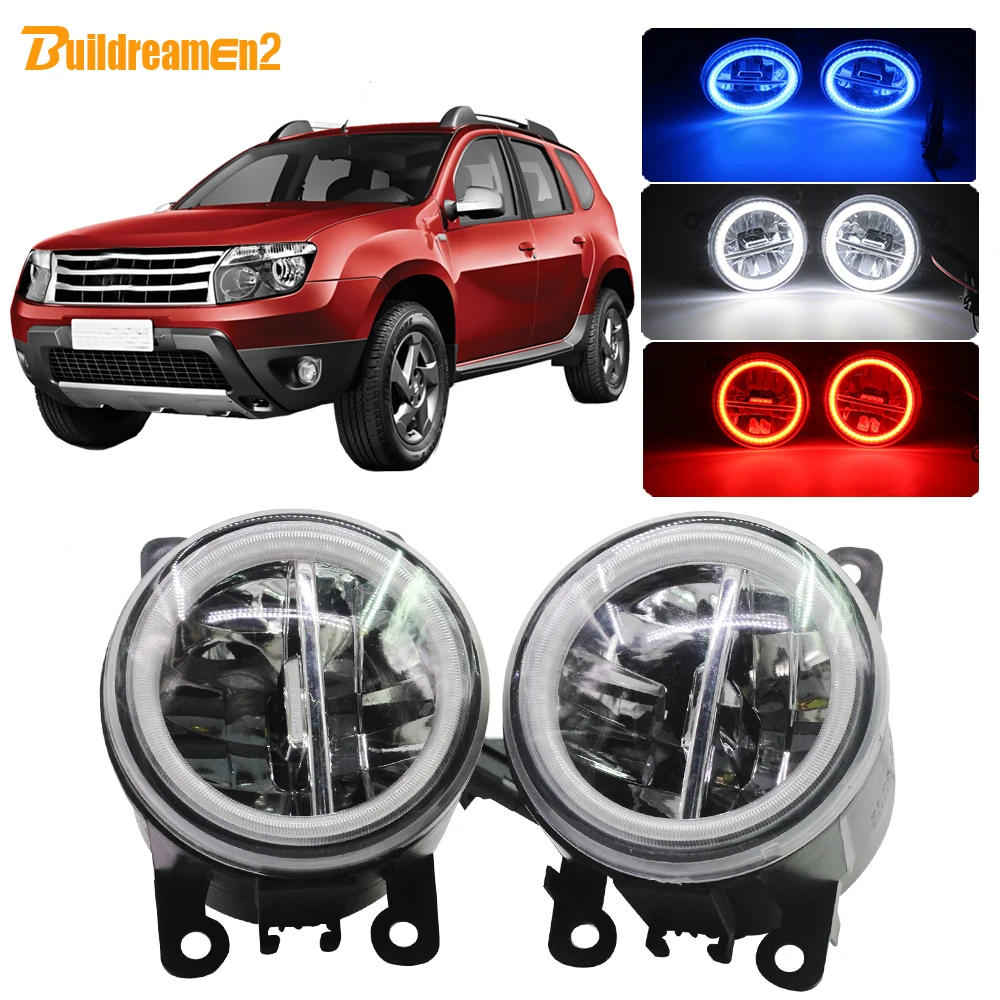 

Buildreamen2 Car Accessories H11 LED Fog Light Lamp Angel Eye Daytime Running Light DRL 4000LM 12V For Renault Duster 2012-2015