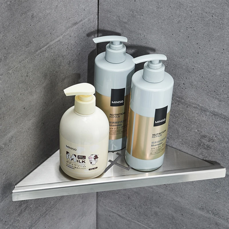 

304 stainless steel bathroom shelf single 2-layer corner shelf Bathroom kitchen triangle storage rack Bathroom Accessories
