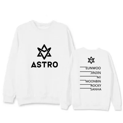 Новый kpop ASTRO же Корейская версия Sweatershirt Свободный пуловер с капюшоном Для мужчин и Для женщин с капюшоном