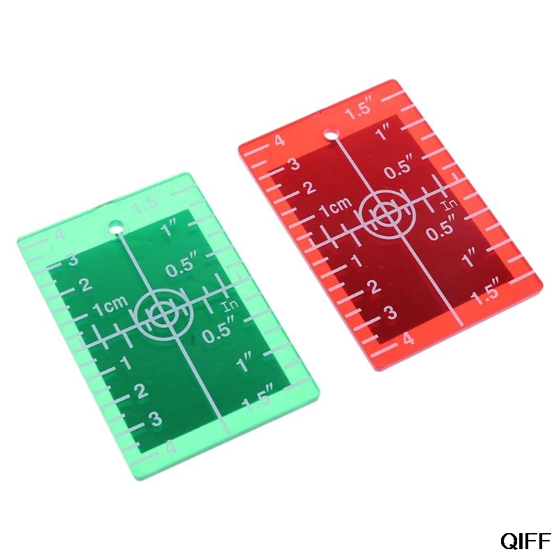 Прямая поставка и лазерная пластина для карты дюйма/см для зеленого и красного лазерного уровня пластина для цели 3 июля