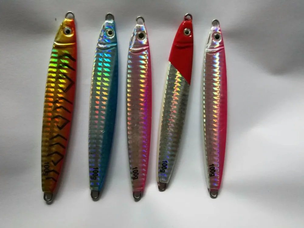 5pcs/set 100g Hard Metal Fishing Lure Artificial Bait Ocean Boat