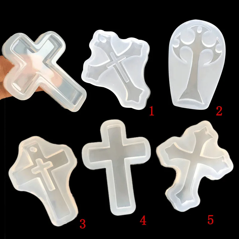 

Mirror the new perforated cross pendant accessories DIY handmade many cross drop rubber mold