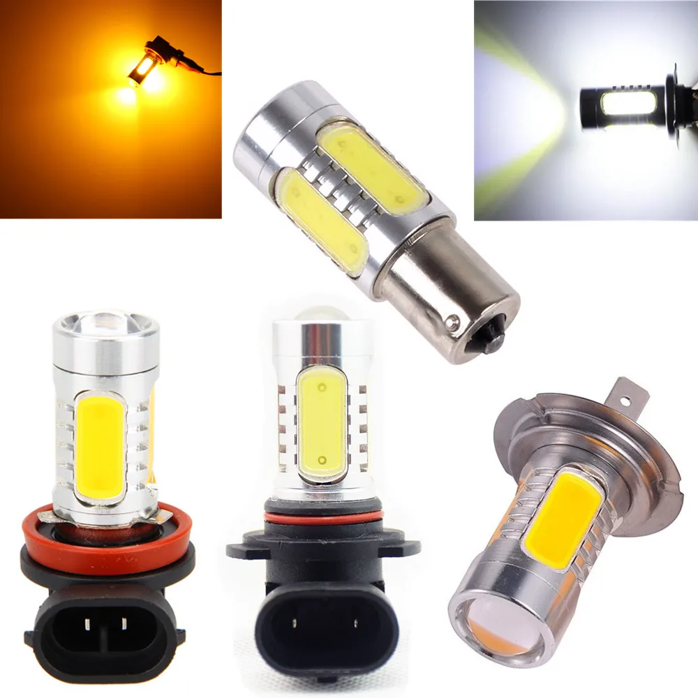 

Amber H11 H8 7.5W Fog Driving Light 5 COB LED Bulb Projector Lamp Accessory White 1156 BA15S P21W H7 9006 HB4 H9