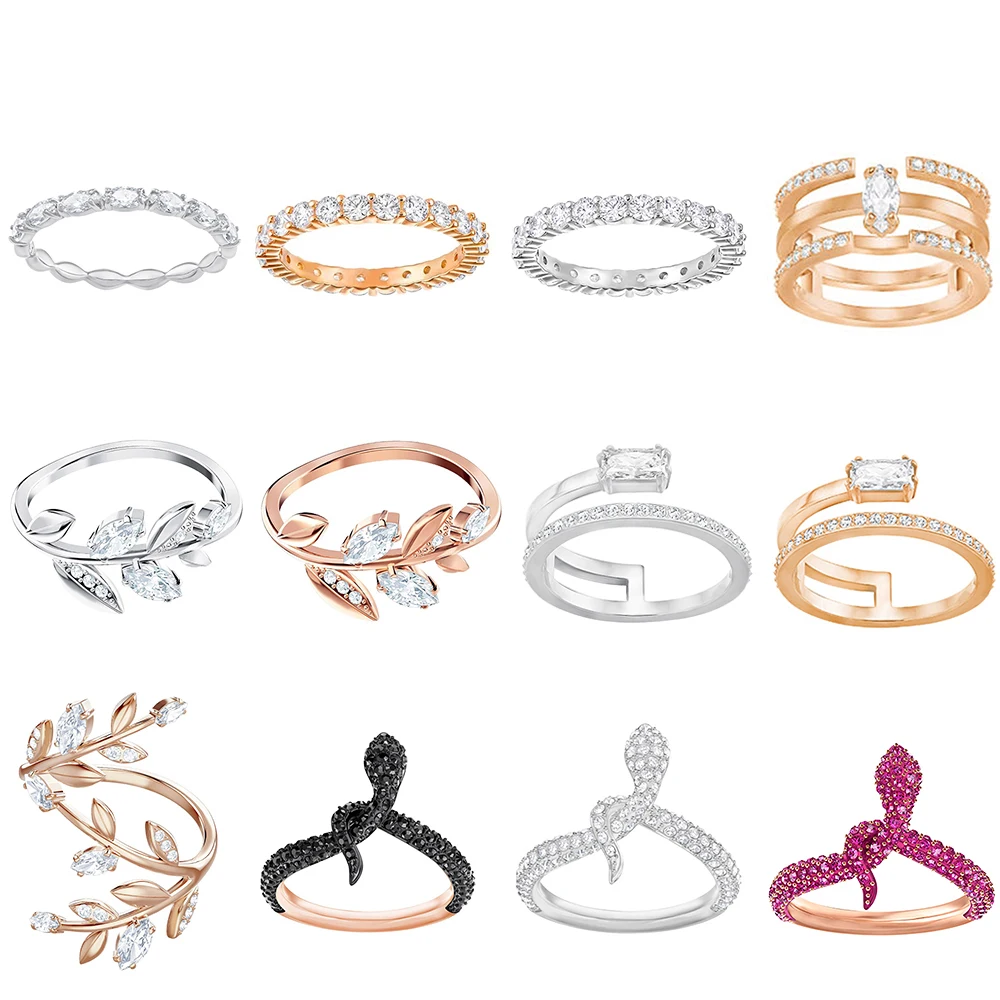 

SIENTO SWA Fashion Elegant Personality Fashion Snake Fresh Branch Leaf Ring Rose Gold For Women Valentine's Day Birthday Gift