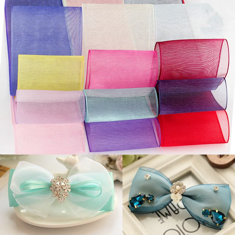 

Pretty Organza Ribbon 38mm (1 meters/lot) For Decorative Gift Packing Wedding Crafts Christmas DIY Handmade Gift Wrap supplies