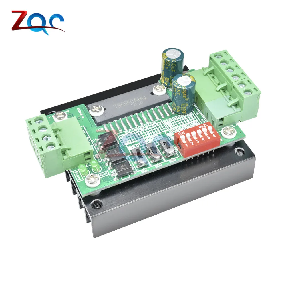 

TB6560 Stepper Motor Driver Board 3A CNC Router Single Axis DC 12V 24V Overload Over-current Over-Temperature Protect Heat Sink