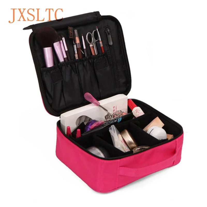 

JXSLTC Vanity Beautician Travel Professional Cosmetic Bag Neceser Women Toiletry Orgonayzer woman makeup pouch Make-up Cases