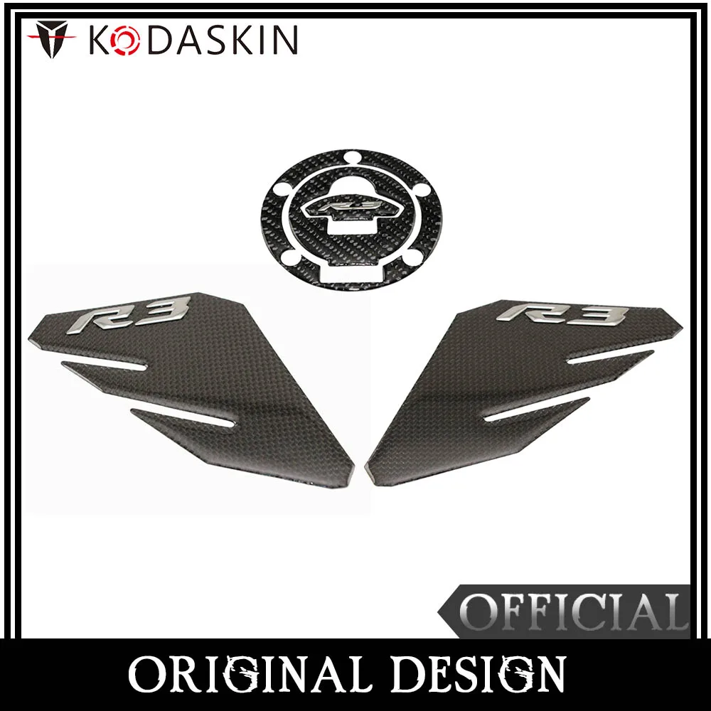 PRO-KODASKIN 3D Tank Pads Sticker Decal GRIPPER STOMP GRIPS EASY for YAMAHA YZF R3 Blue