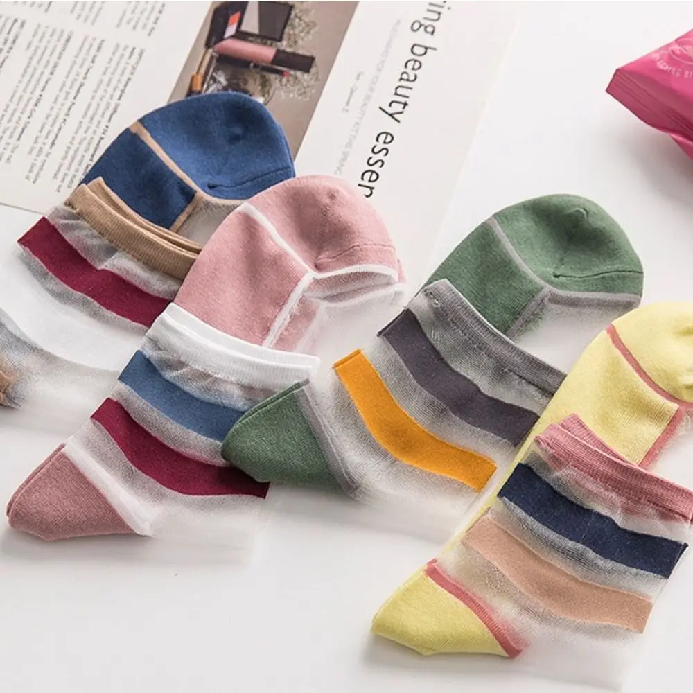 Fashion Women Spring and Summer Fashion Colorful Matching Cotton Bottom Thin Socks