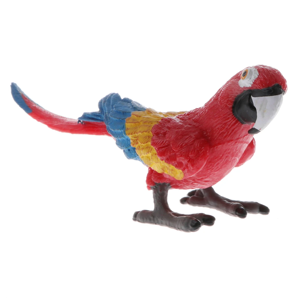 Plastic Realistic Wildlife Jungle Forest Animals Parrot Action Figure Toys Playset, Eduactional Toys For Kids Collectibles