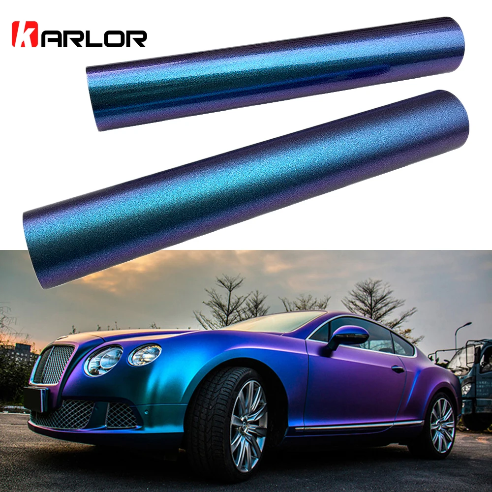 Виниловая пленка с эффектом хамелеона синего и фиолетового цвета 30*100 см|car sticker|car