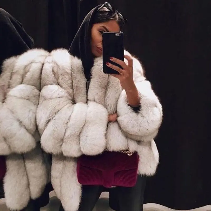 

Hight Quality Hot Sale New Style Fashion Sexy Women Winter Warm faux Fur Coat Christmas pub Body Con Celebrity Coats Wholesale