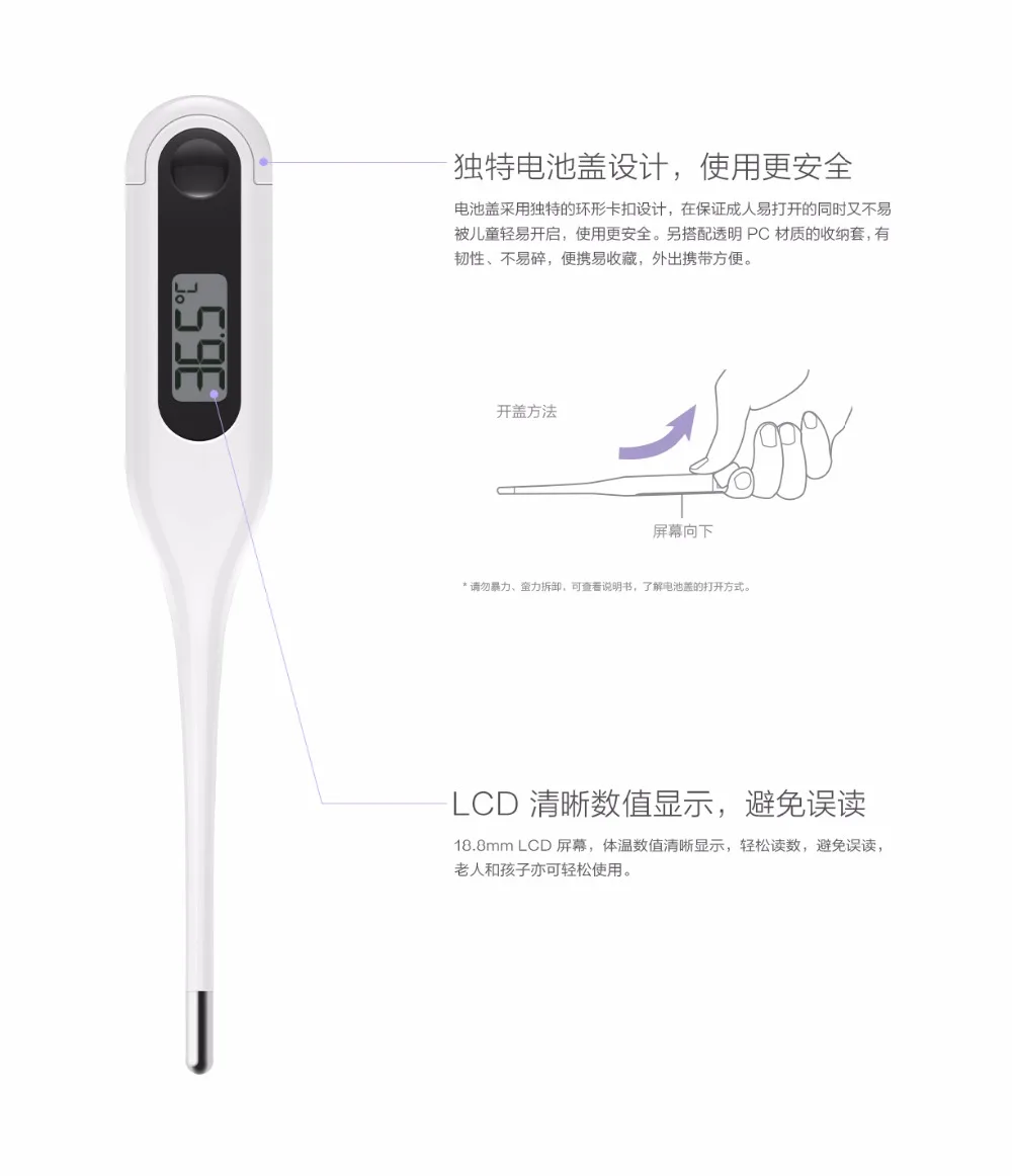  Xiaomi Miaomiaoce Digital Medical Thermometer for Children Adults Mouth Underarm Temperature Clinic - 32866314205