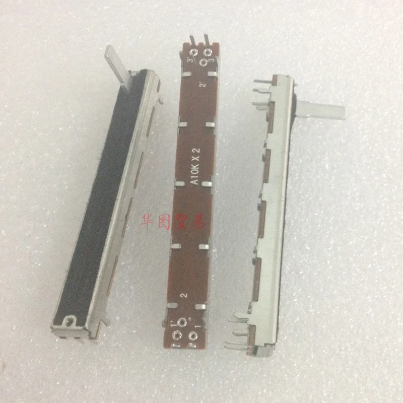 7pcs SC6021G Dual Channel A10K A103 75mm Straight Slide Push-Pull Potentiometer Dimming Console Mixer Fader variable resistors