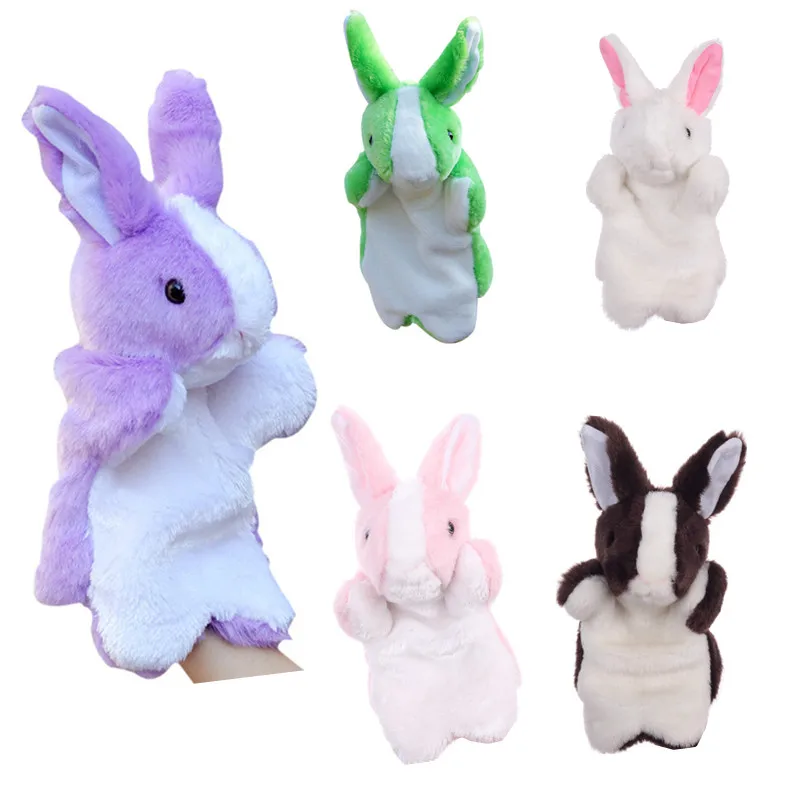 2pcs/lot Cute Plush puppets Rabbit Hand Puppet Animals Series Toys for children Parent child