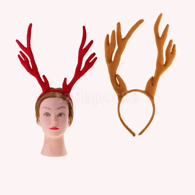halloween deer horns headband fawn reindeer headgear antlers hair accessory christams and easter party headdress