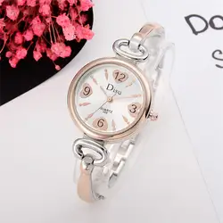 DISU часы Для женщин наручные кварцевые розового золота элегантный браслет горный хрусталь модная женская одежда часы relogio feminino A2