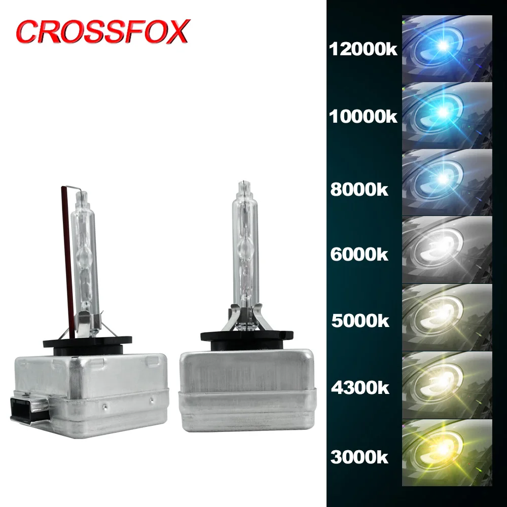 1 пара ксеноновых ламп CROSSFOX ксеноновые лампы D1S HID 3000K 4300K 5000K 6000K 8000K 10000K 12000K