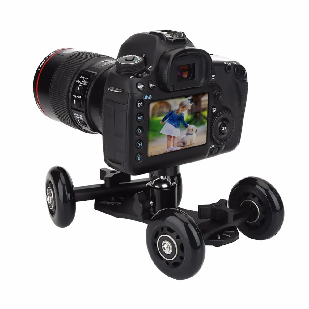 

Tabletop Mobile Rolling Slider Dolly Car Skater Video Track Rail Stabilizer for Sports Action/Mirrorless System/DSLR Cameras