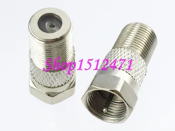 

F male plug to F TV female jack in series RF adapter connector