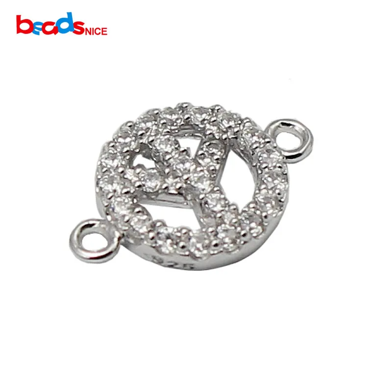 Beadsnice Silver 925 Rhinestone Connector Wholesale DIY Solid Silver Charm Connectors for