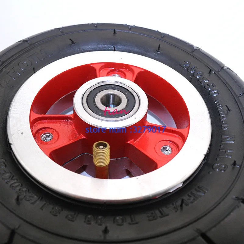 

8 inch RED Electric Scooter Tyre With Wheel red Hub 8" Scooter 200x50 Tyre Inflation Electric Vehicle alloy tire