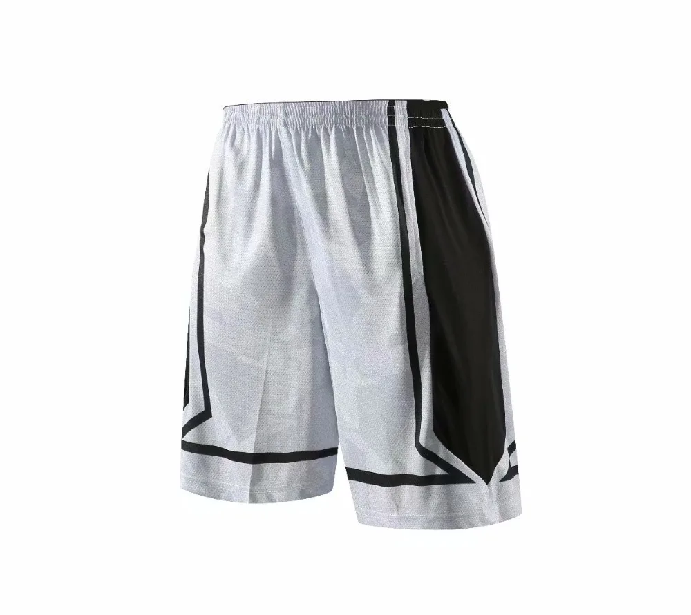 

Men's white black side Breathable polyester basketball shorts, European code size standard L-5XL, free shipping