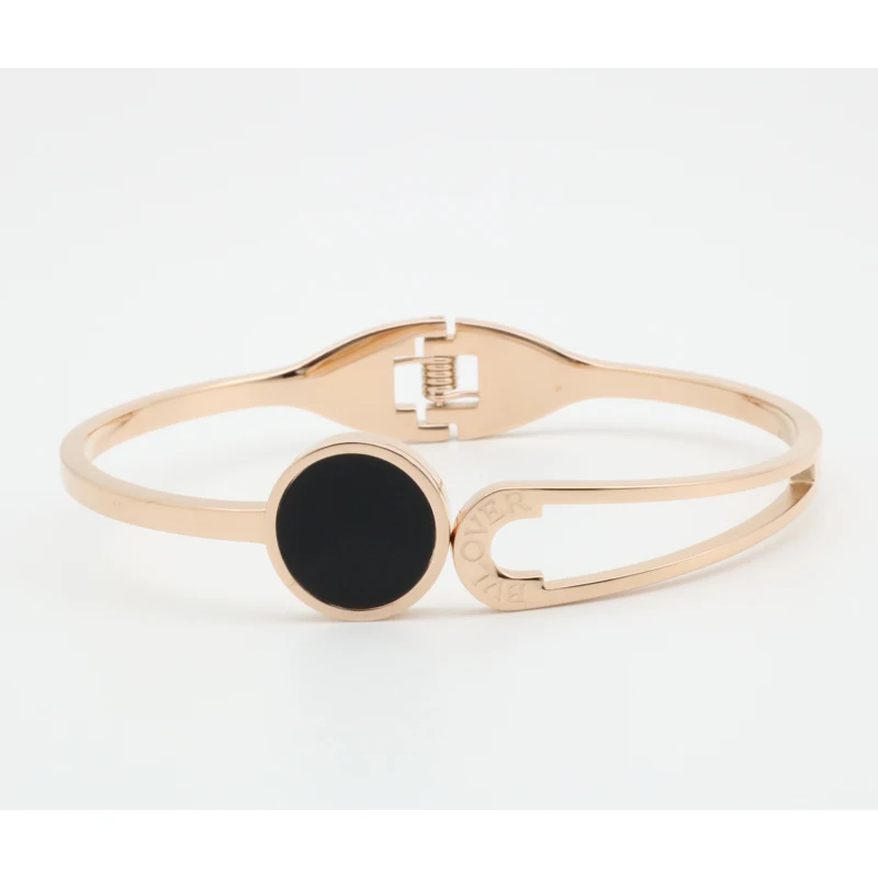 

Fashion Brand New Arrival Stainless Steel Bangle Bracelet Cuff Open charm Bangle Rose Gold Color Gift Woman Christmas Jewelry