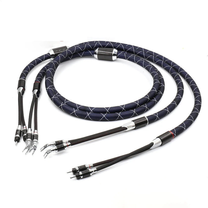

pair NanoFlux Speaker Cable with carbon fiber CF-202(R) Banana plug connector
