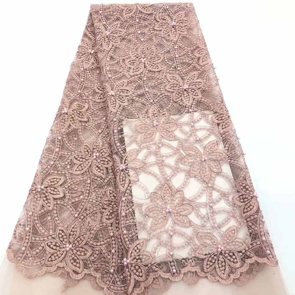 

African Laces Royal Blue Pink Gold Cream stones Africa Nigerian Wedding Lace New French Tulle Net Lace Fabric High Quali D1955
