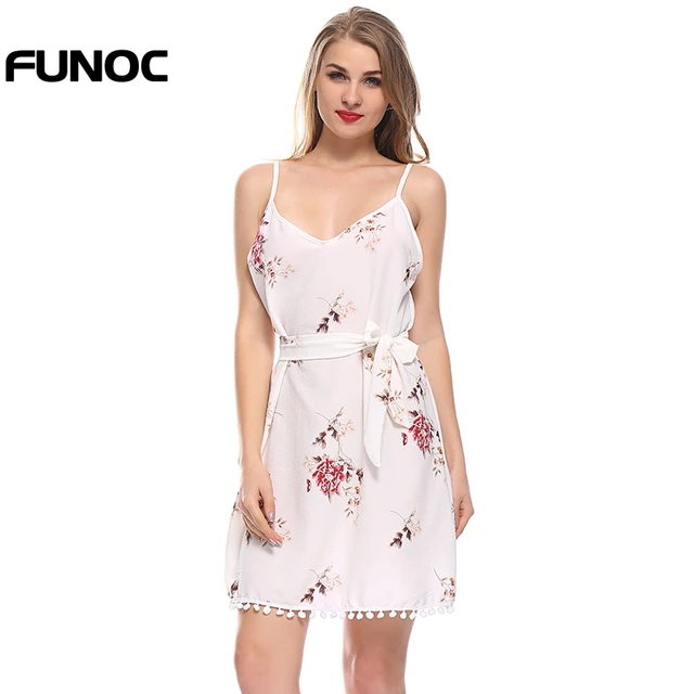 Sun Dress Women White Chiffon Sexy Backless V neck Strap Dresses 2017 Summer Party Short Mini