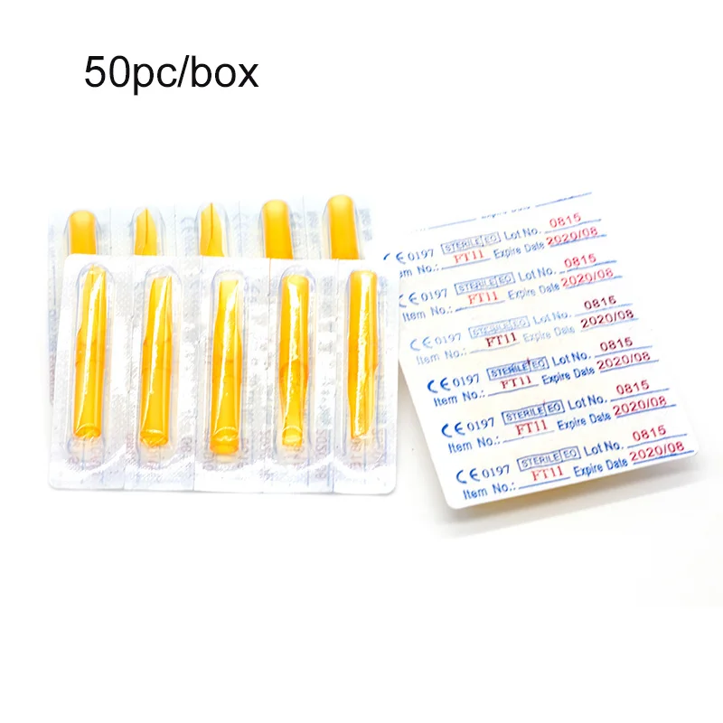 

50Pcs FT Tattoo Tips Eyebrow Needles Caps Nozzle for Permanent Makeup Eyebrow Lip Machine Tattoo Machine Accessories