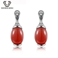 Серьги с камнями Дважды R натуральный агат Длинные висячие серьги Для женщин стерлингового серебра 925 Красный Висячие бижутерия-серьги серьги женские Подлинная камень Ювелирные украшения Женский подарок камнем