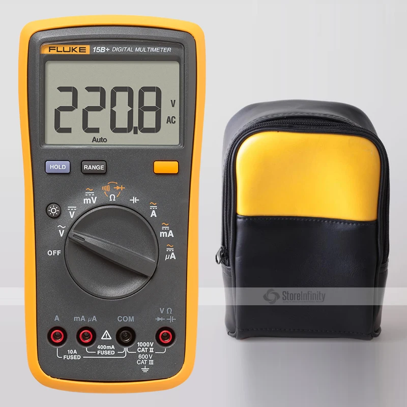 

Fluke 15B+ Auto Range Digital Multimeter + Soft Carrying Case Carrier Bag Holster