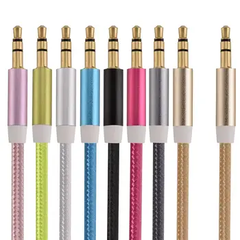 

Redbearlin 1M 3.5mm Braided Fabric Audio Cable for ipod for iphone 4 5 6 for samsung mp3 pc