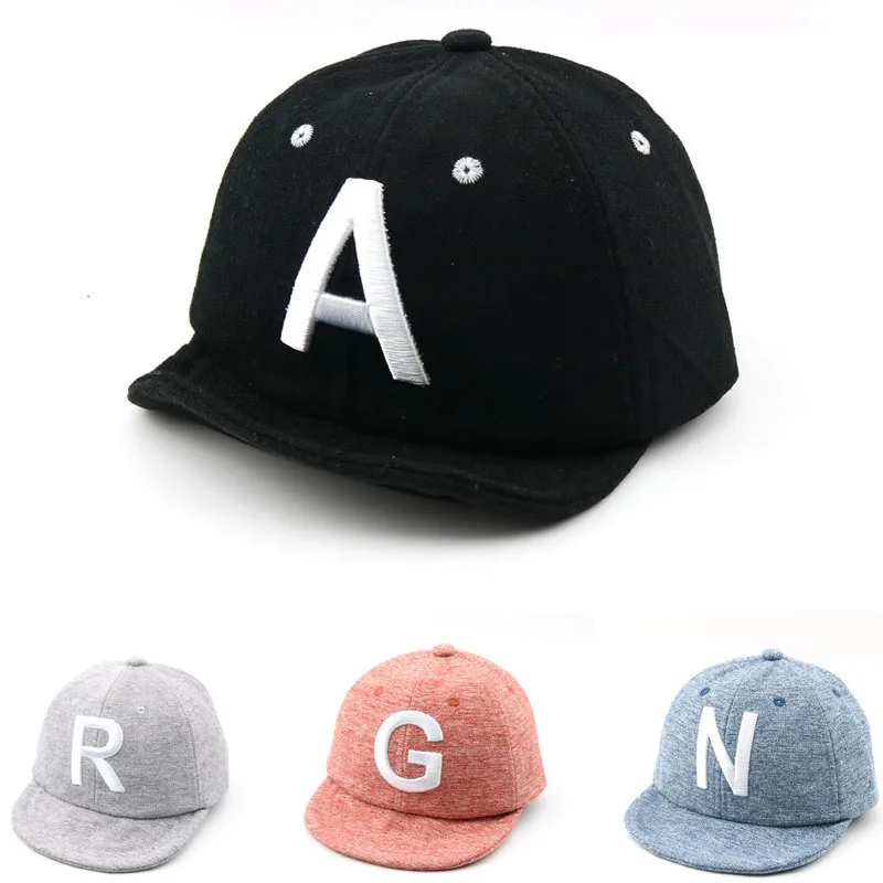 

2017 New Fashion Letter Embroidery Baseball Caps For Children Boy Autumn Winter Warm Hip Hop Hats Shade Cap Baby Caps