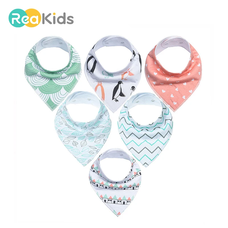 

REAKIDS 4pcs/Lot Infant Burp Baby Bibs Saliva Towel Arrow Cartoon Cloths Triangle Cotton Baby Bandana Bibs Newborn Clothes