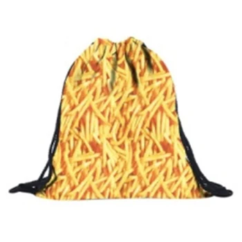 

Unisex Backpacks 3D Printing Bags Drawstring Backpack( fries)39*30cm