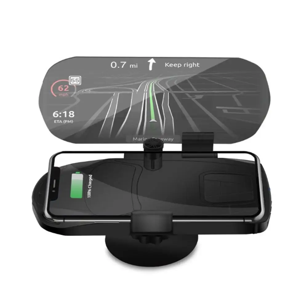 

AUTOECHO Car Wireless Charging Stand HUD Car Projection Display Stand Holder For Phone Navigation Car Interial Accessories