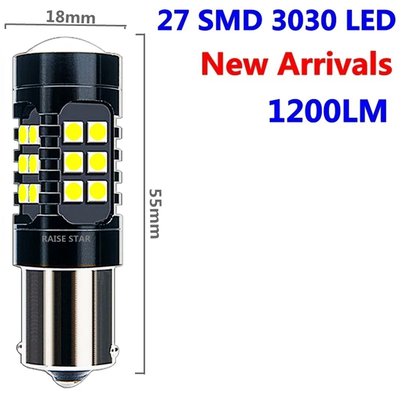 1156 P21W 7056 BA15S 1200LM 27 SMD 3030 светодиодный автомобильный тормозной светильник s противотуманная лампа авто лампа заднего хода дневной ходовой светильник красный белый желтый