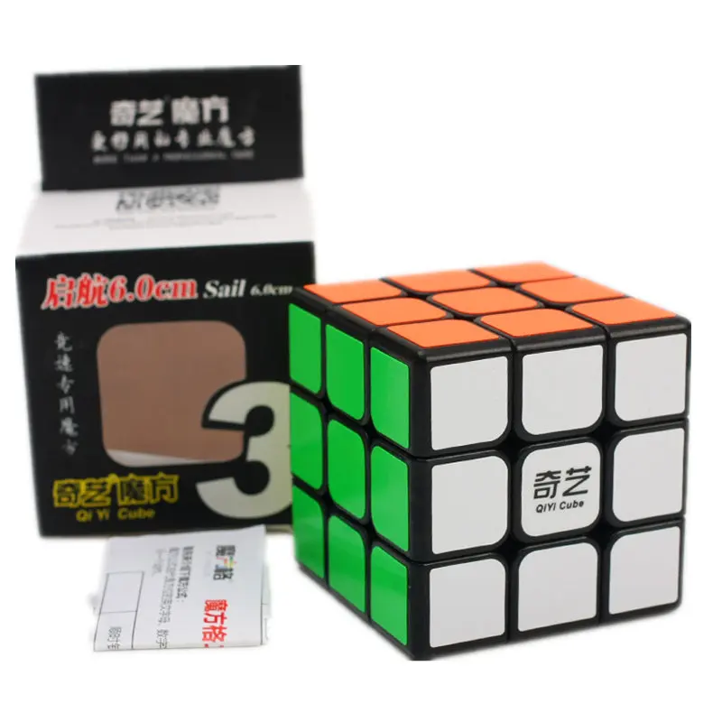 QIYI 6,0 см 3x3x3 кубик рубика Волшебные кубики детские игрушки для мальчиков Дети Скорость Пазлы Rubic Cube обучения развивающие Мэджико Подарки Magic Cube - Цвет: Черный