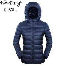NewBang бренд 7XL 8XL пуховая куртка женская с капюшоном ультра легкая зимняя куртка-пуховик для женщин плюс пуховая зимняя тонкая теплая ветровка пальто NewBang бренд 7XL 8XL пуховая куртка женская с капюшоном ультра легкая зимняя куртка-пуховик для женщин плюс пуховая зимняя тонкая теплая ветровка пальто