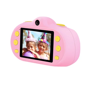 

12MP Mini Kids Camera 1080P HD Kid Camera Mini Digital Camera 2.4 Inch LCD Screen Dual Lenses w/ Photo Video MP3 Game Pink/Green