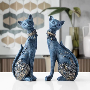 Decorative Resin Cat Statue Home Creative Wedding Animal